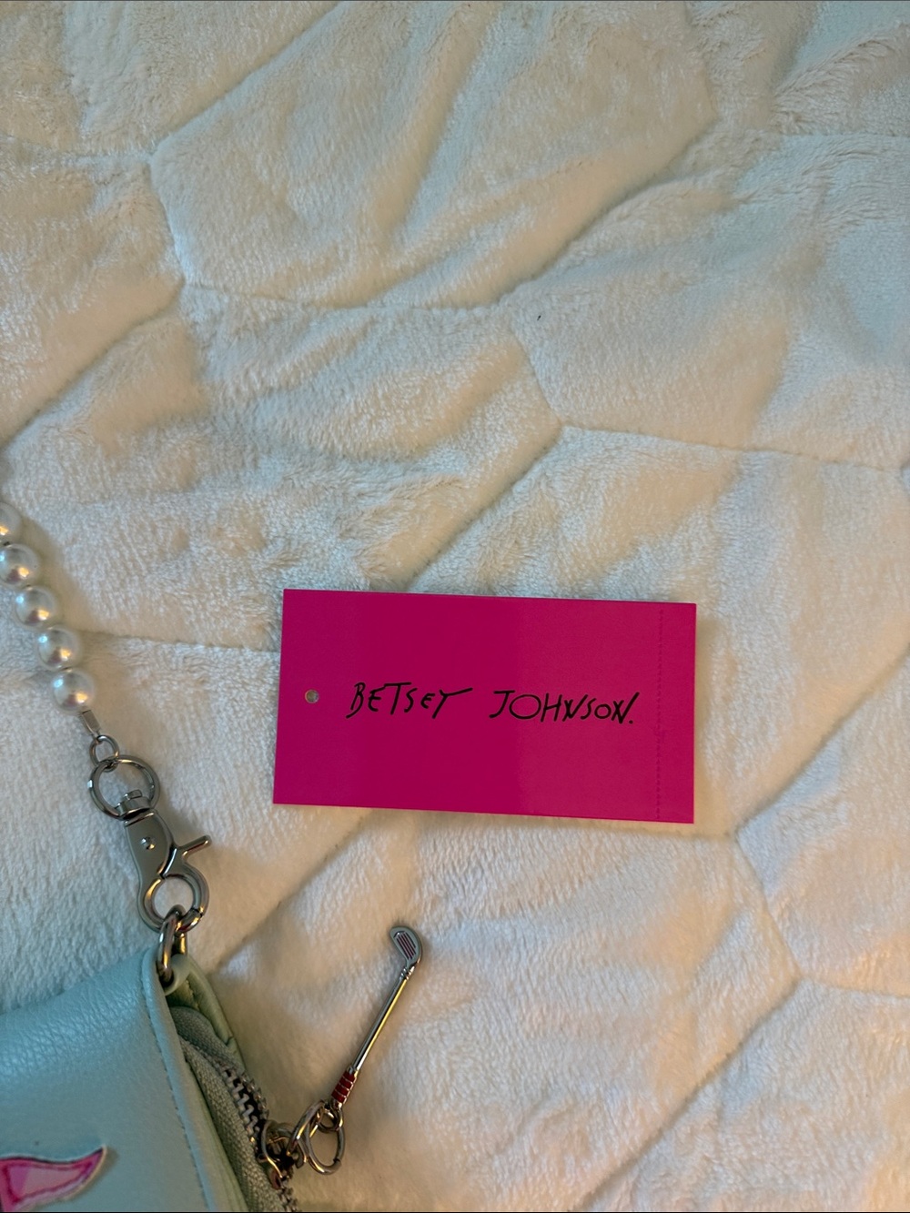 Betsey Johnson Playful Mint & Pink Crossbody Bag with Golf Motif - Picture 3 of 6
